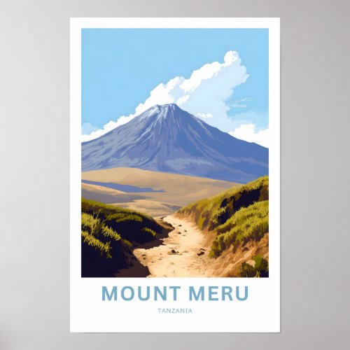 Mount Meru Tanzania Travel Print