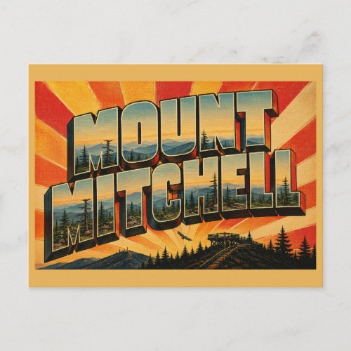 Mount Mitchell North Carolina Highest Peak Forest Postcard