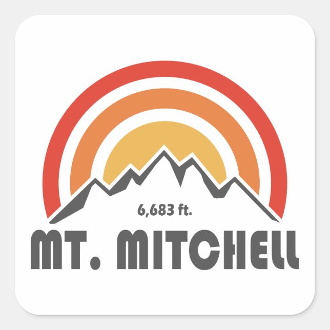 Mount Mitchell Square Sticker (Front)