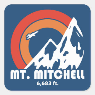 Mount Mitchell Sun Eagle Square Sticker