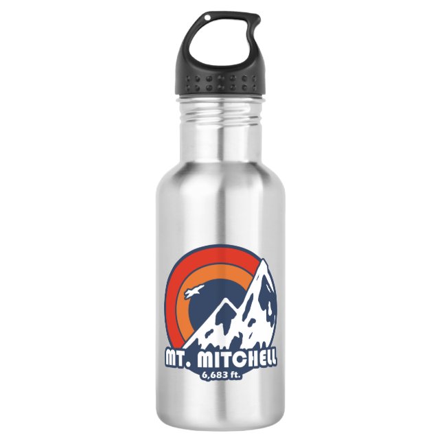 Mount Mitchell Sun Eagle Stainless Steel Water Bottle (Front)