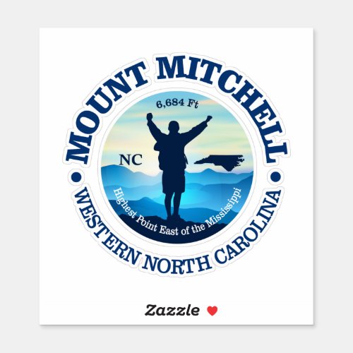Mount Mitchell V Sticker