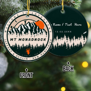 Mount Monadnock New Hampshire Hiking Souvenir Ceramic Ornament