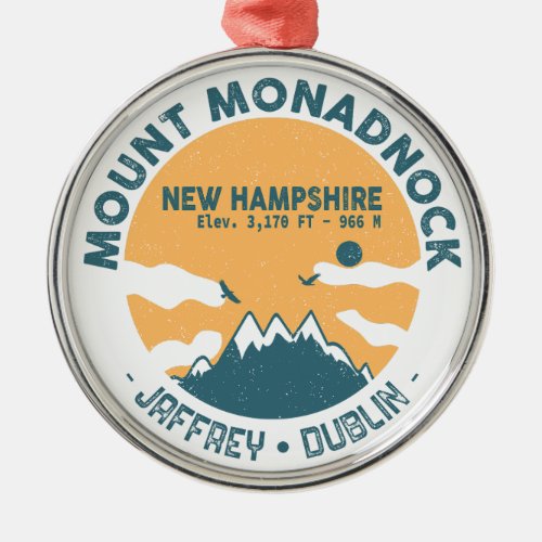 Mount Monadnock New Hampshire _ Retro Vintage Metal Ornament