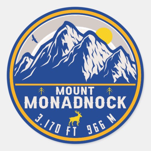 Mount Monadnock New Hampshire Vintage Souvenirs Classic Round Sticker