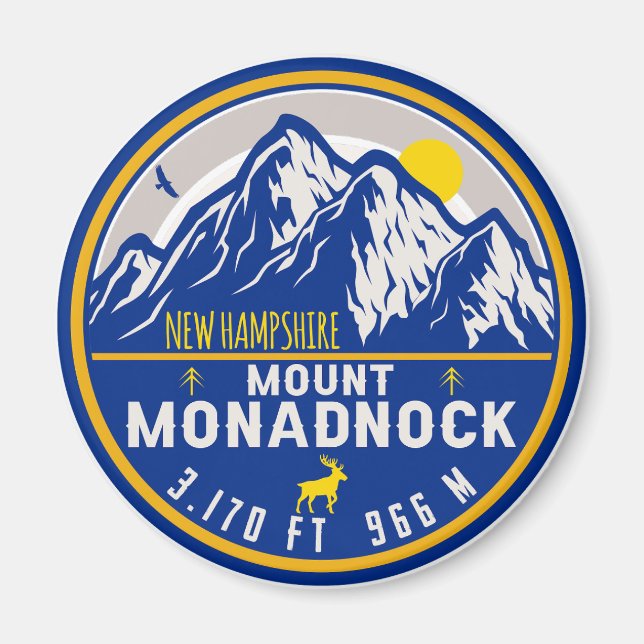 Mount Monadnock New Hampshire Vintage Souvenirs Magnet (Front)
