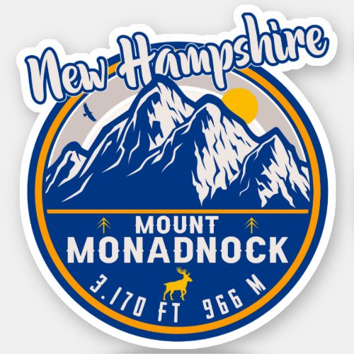 Mount Monadnock New Hampshire Vintage Souvenirs Sticker
