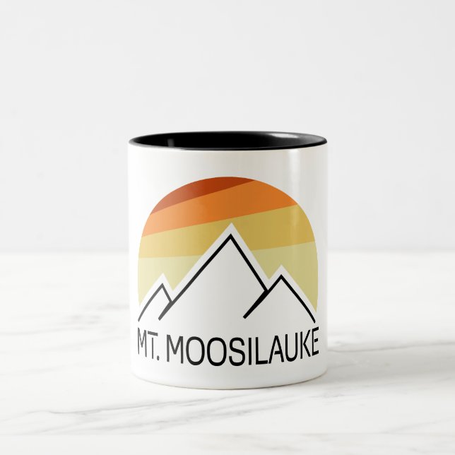 Mount Moosilauke New Hampshire Retro Two-Tone Coffee Mug (Center)