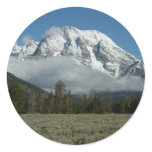 Mount Moran and Clouds at Grand Teton Classic Round Sticker