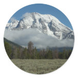 Mount Moran and Clouds at Grand Teton Classic Round Sticker