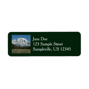 Mount Moran and Clouds at Grand Teton Label
