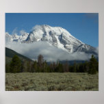 Mount Moran and Clouds at Grand Teton Poster