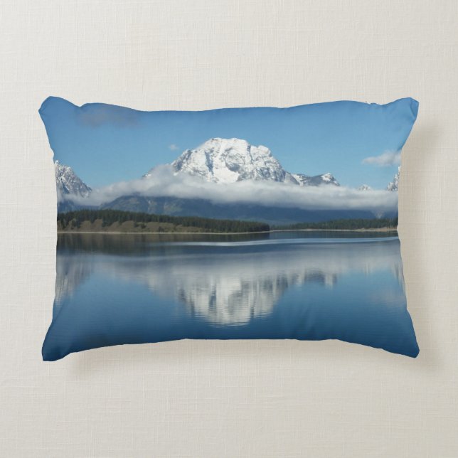 Mount Moran Reflection at Grand Teton Accent Pillow (Front)