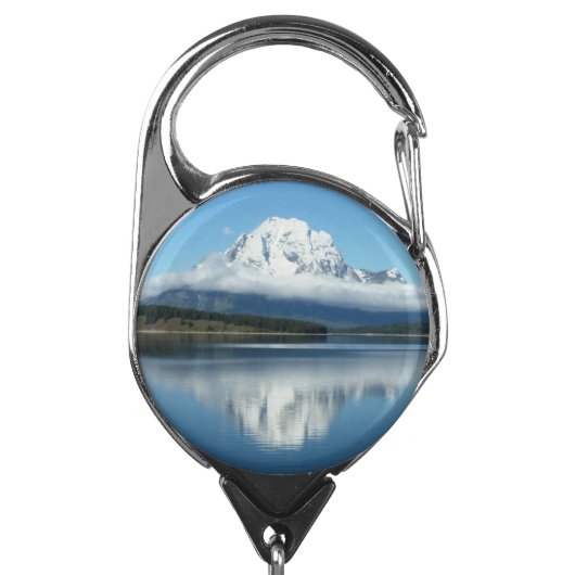 Mount Moran Reflection at Grand Teton Badge Holder (Carabiner Front)