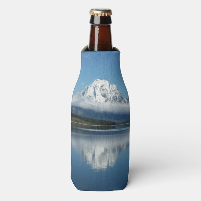Mount Moran Reflection at Grand Teton Bottle Cooler (Bottle Front)