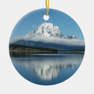 Mount Moran Reflection at Grand Teton Ceramic Ornament