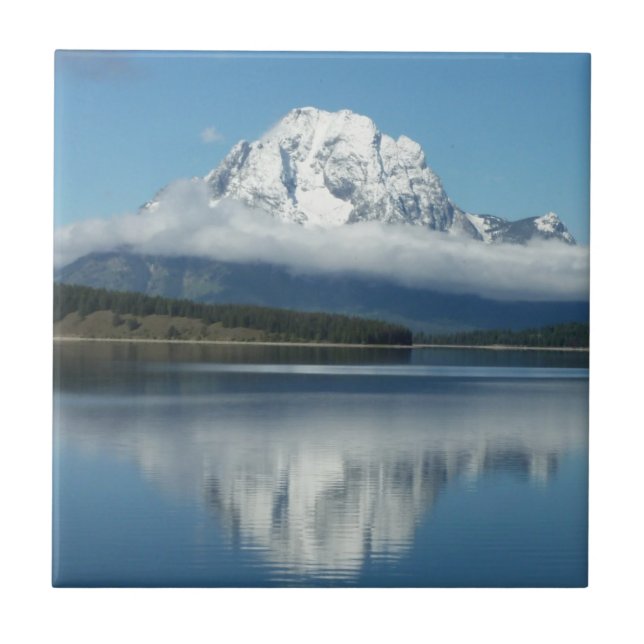 Mount Moran Reflection at Grand Teton Ceramic Tile (Front)