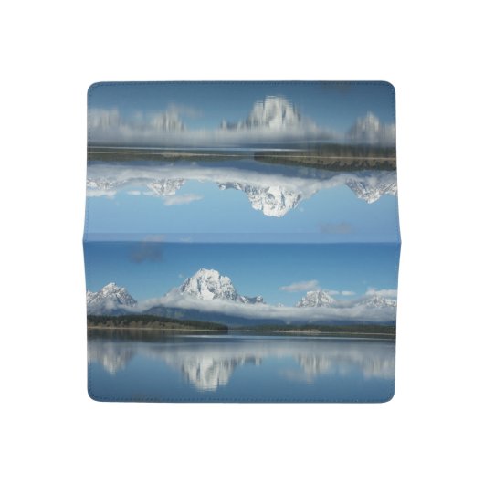Mount Moran Reflection at Grand Teton Checkbook Cover (Open)