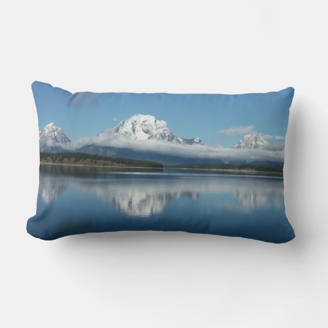 Mount Moran Reflection at Grand Teton Lumbar Pillow (Front)