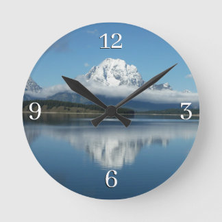 Mount Moran Reflection at Grand Teton Round Clock