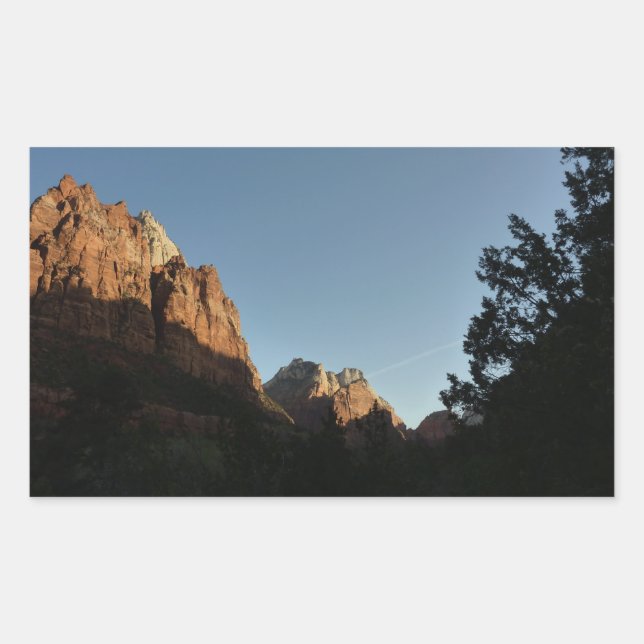 Mount Moroni and Jacob's Peak at Zion Rectangular Sticker (Front)