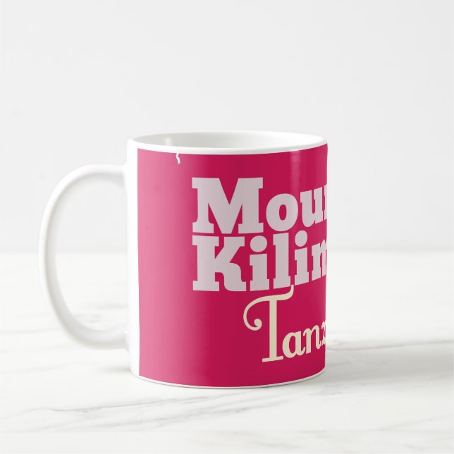 Mount Mount kilimanjaro vintage cartoon poster Coffee Mug (Left)