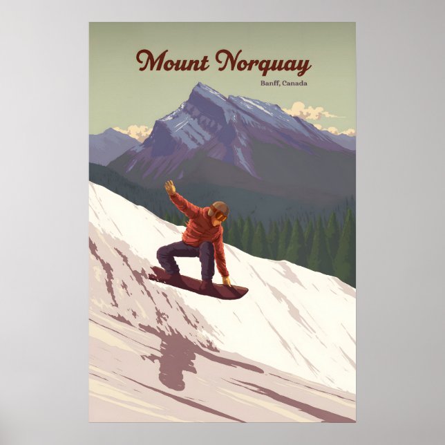 Mount Norquay Banff Canada Snowboarding Travel Poster (Front)
