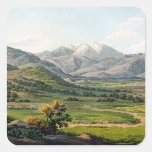 Mount Olympus, as seen between Larissa and Baba, p Square Sticker