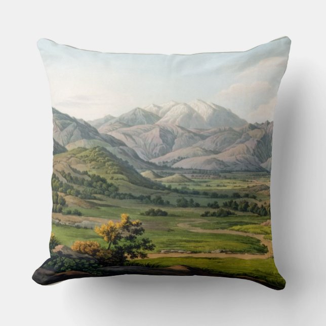 Mount Olympus, as seen between Larissa and Baba, p Throw Pillow (Front)
