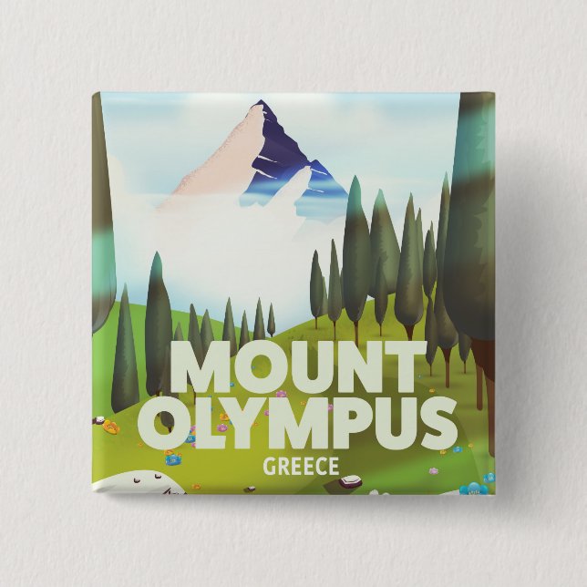 Mount Olympus Greece Button (Front)