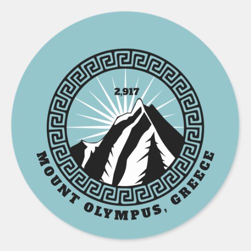 Mount Olympus Greece T_Shirt Classic Round Sticker
