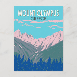 Mount Olympus Greece Travel Art Vintage Postcard