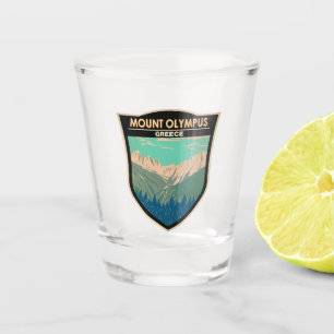 Mount Olympus Greece Travel Art Vintage Shot Glass