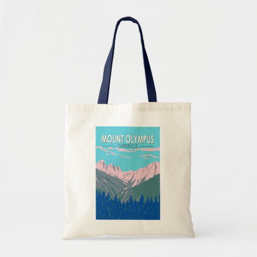 Mount Olympus Greece Travel Art Vintage Tote Bag