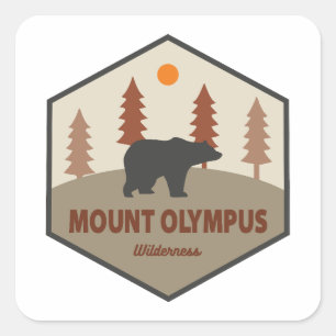 Mount Olympus Wilderness Utah Bear Square Sticker