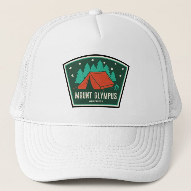 Mount Olympus Wilderness Utah Camping Trucker Hat (Front)