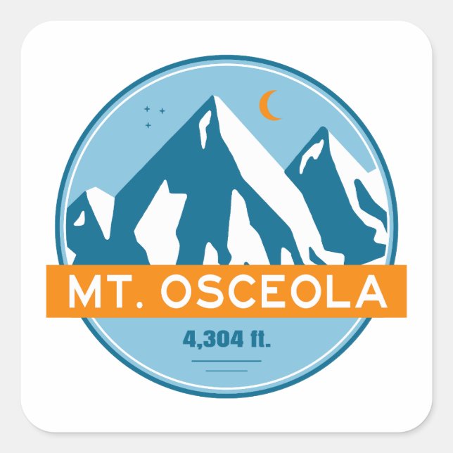 Mount Osceola New Hampshire Stars Moon Square Sticker (Front)