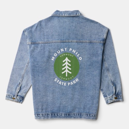 Mount Philo State Park Vermont VT Forest Tree Badg Denim Jacket