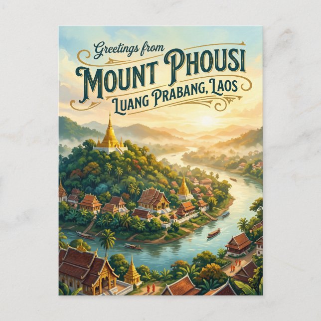 Mount Phousi Laos Postcard (Front)