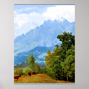 Mount Pilatus, famous artwork by Albert Bierstadt Poster