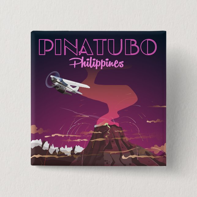Mount Pinatubo, Philippines Button (Front)