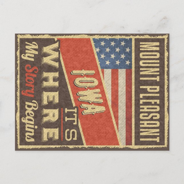 Mount Pleasant Iowa Postcard (Front)