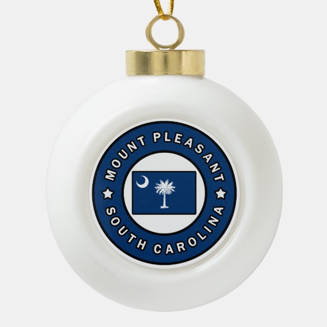 Mount Pleasant South Carolina Ceramic Ball Christmas Ornament (Front)