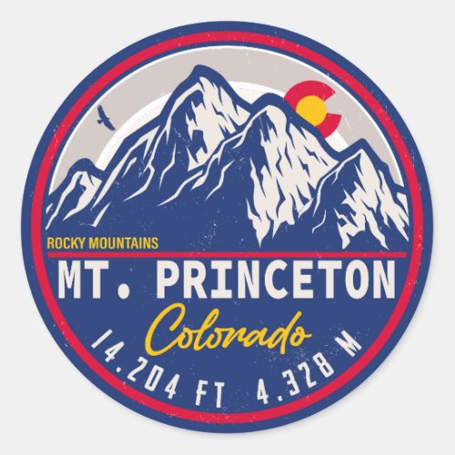 Mount Princeton Colorado _ 14ers fourteener hiking Classic Round Sticker