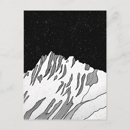 Mount Puncak Jaya black and white Postcard