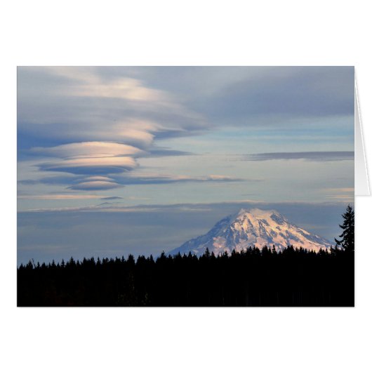 Mount Rainer with Lenticular Clouds Cards (Front Horizontal)