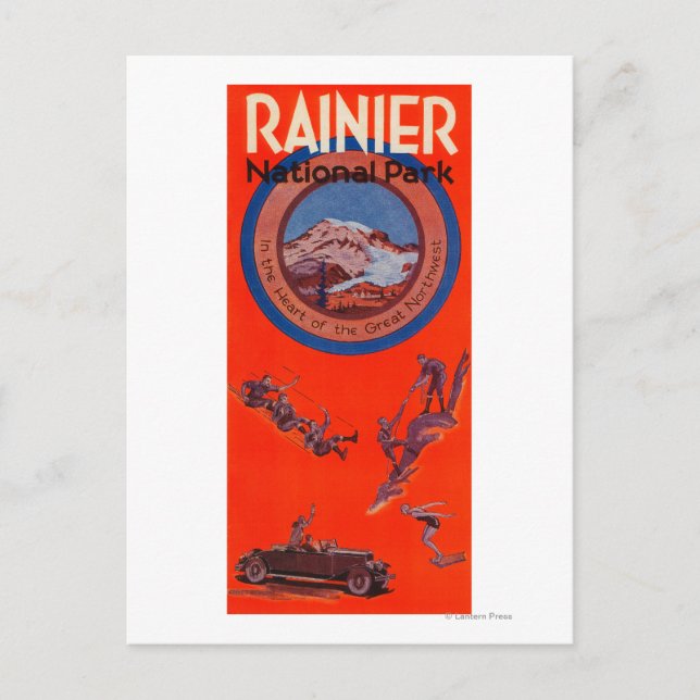 Mount Rainier Advertising Poster 2 Postcard (Front)