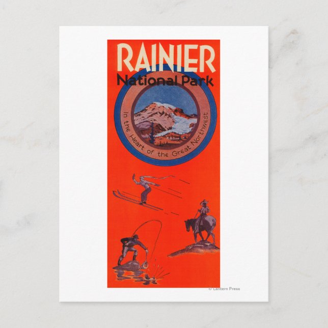 Mount Rainier Advertising Poster Postcard (Front)