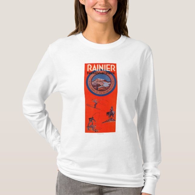 Mount Rainier Advertising Poster T-Shirt (Front)