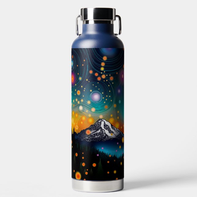 Mount Rainier and Fireflies Water Bottle (Front)
